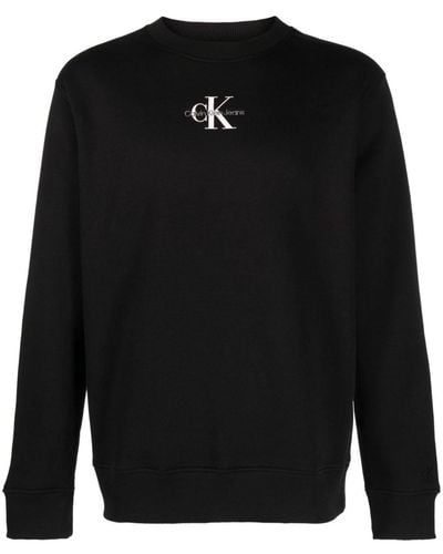 Calvin Klein Sweatshirt mit Logo-Print - Schwarz