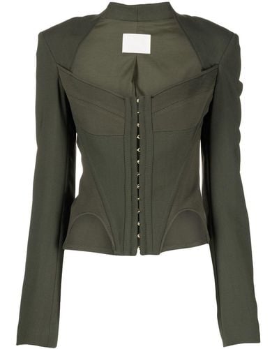 Dion Lee Arched Bustier Jacket - Green