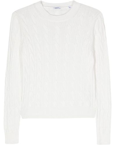 Aspesi Cable-knit Cotton Jumper - White