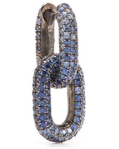 Selim Mouzannar Sapphire Single Link Earring - Blue