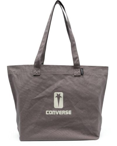 Converse Logo-print Canvas Tote Bag - Gray