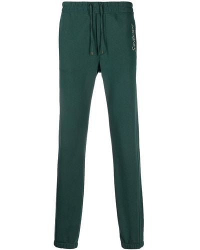 Saint Laurent Trainingsbroek Met Geborduurd Logo - Groen