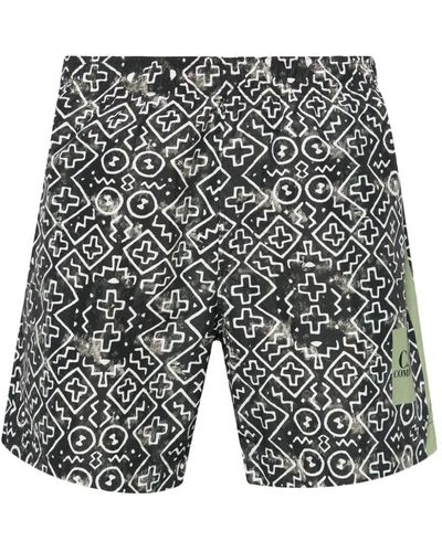 C.P. Company Baja-print Swim Shorts - Grey