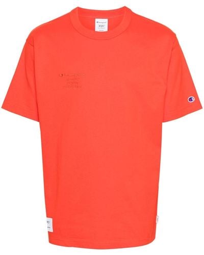 WTAPS X Champion Logo-embroidered T-shirt - Orange