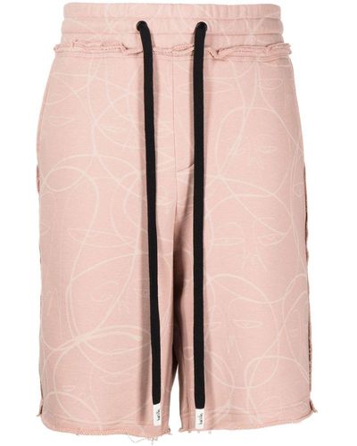 Haculla Abstract-print Knee-length Shorts - Pink