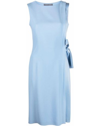 Alberta Ferretti Midi-jurk Met Striksluiting - Blauw
