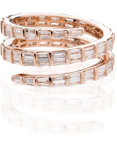 Anita Ko 18kt Rose Gold Baguette Diamond Coil Ring - Pink