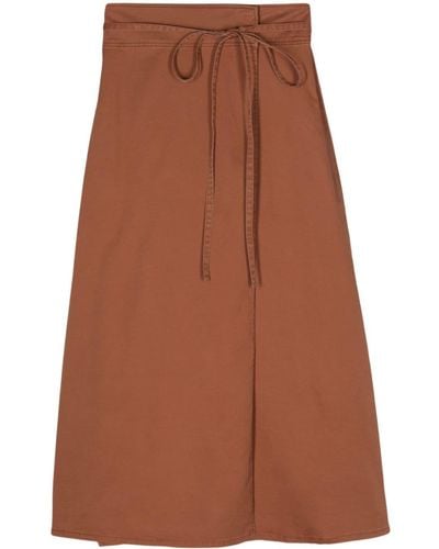 Soeur Reine Belted Wrap Skirt - Brown