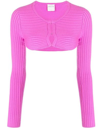 Forte Forte Ribbed-knit Cropped Top - Pink