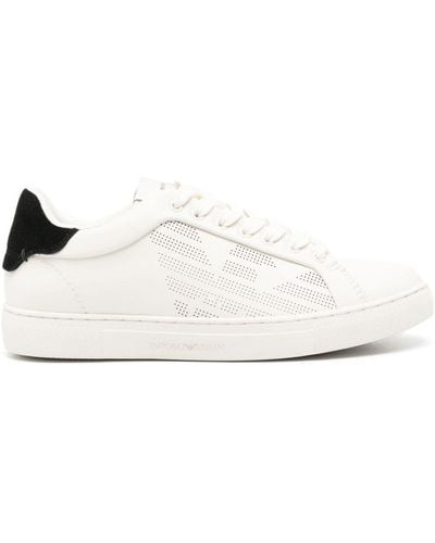 Emporio Armani ASV Sneakers mit Adler-Applikation - Weiß