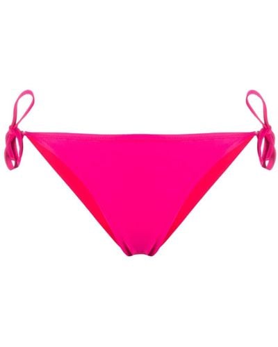 Moschino Logo Patch Side Tie Bikini Bottoms - Pink