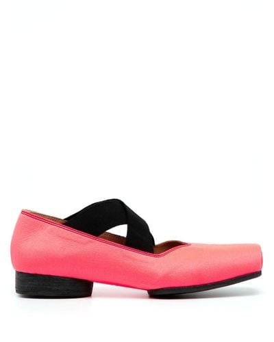 Uma Wang Crossover-strap ballerina shoes - Rose
