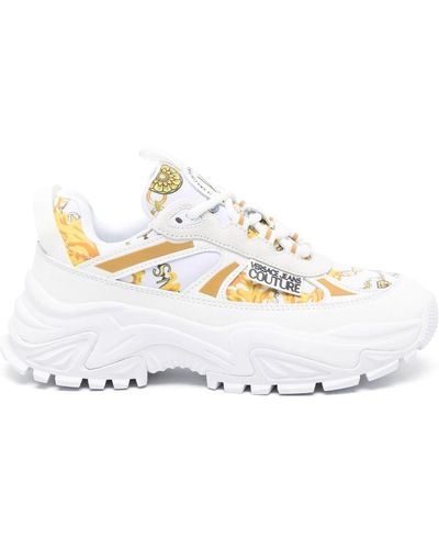 Versace Jeans Couture Baroque-print Low-top Trainers - White