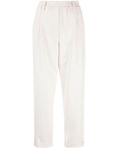 Brunello Cucinelli Cropped Straight-leg Pants - White