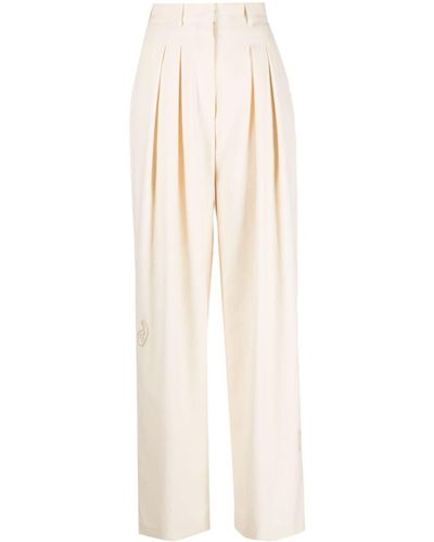 Nanushka Pantalon à coupe ample - Blanc