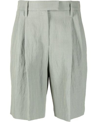 Brunello Cucinelli Knielange High-Waist-Shorts - Grau