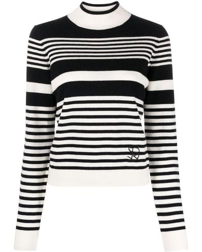 Sonia Rykiel Striped Crew-neck Sweater - Black