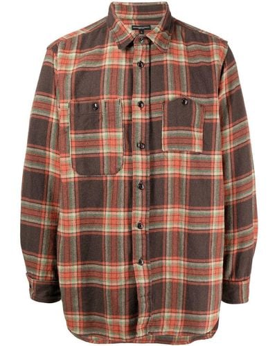 Engineered Garments Plaid-patterned Flannel Shirt - Brown