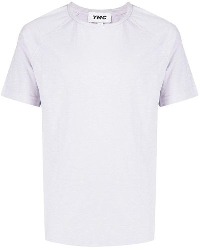 YMC T-shirt Television con maniche raglan - Bianco