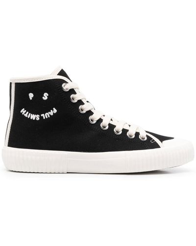 Paul Smith Embroidered-logo Lace-up Sneakers - Black