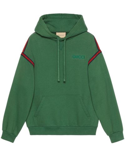 Gucci Hoodie mit Logo-Stickerei - Grün