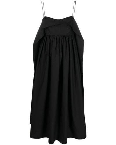 Cecilie Bahnsen Susa Cut-out Organic-cotton Midi Dress - Black