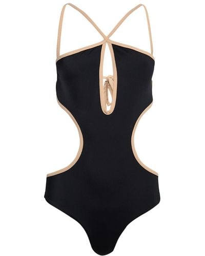Johanna Ortiz Rough Sea Tie-fastening Swimsuit - Black