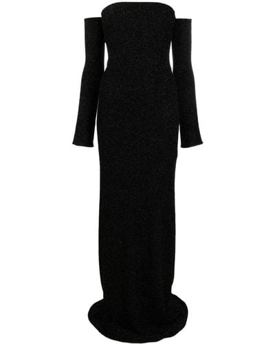 Blumarine Detachable-sleeve Strapless Gown - Black