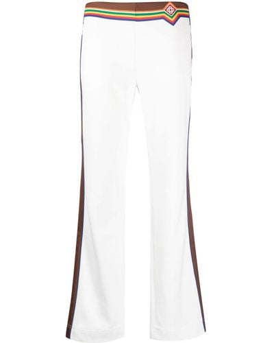 Casablancabrand Pantalones de chándal con logo bordado - Blanco