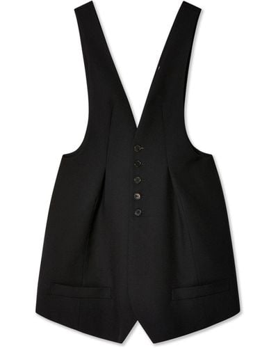 Noir Kei Ninomiya V-neck Minidress - Black