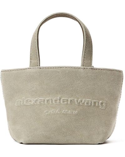 Alexander Wang Mini Punch Logo-embossed Leather Tote Bag - Natural