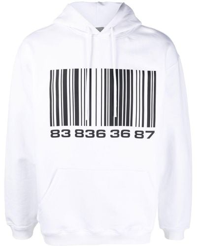 VTMNTS Hoodie mit Barcode-Print - Weiß