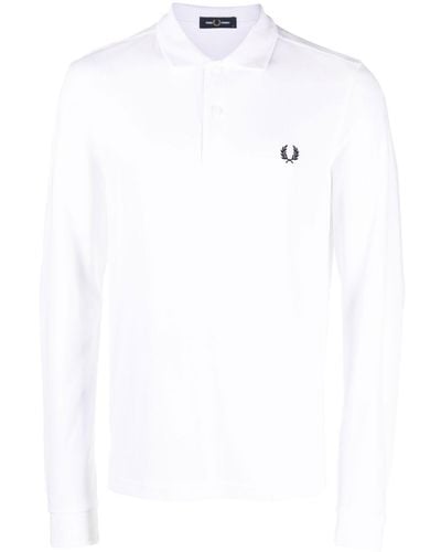 Fred Perry Poloshirt mit Wappen - Weiß