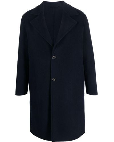 Lardini Single-breasted Wool-blend Coat - Blue