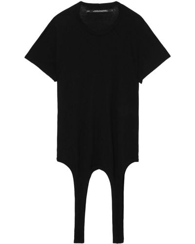 Julius Strap-detail Cotton T-shirt - Black