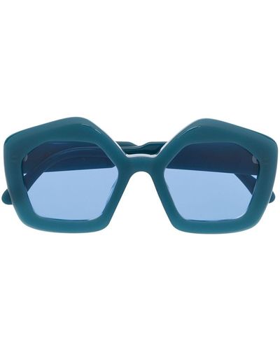 Marni Lp4 Pentagonal Sunglasses - Blue