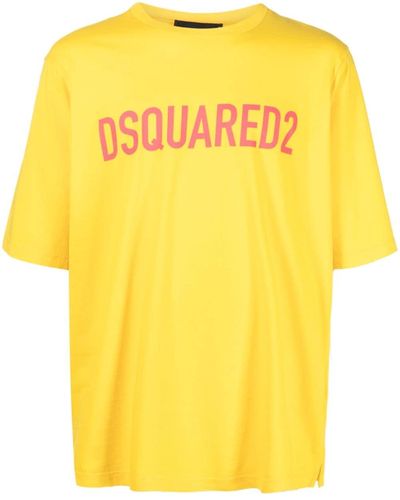 DSquared² Logo-print Cotton T-shirt - Yellow