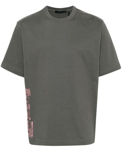 Helmut Lang T-shirt en coton à texte imprimé - Gris