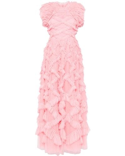 Needle & Thread Genevieve Abendkleid mit Rüschen - Pink