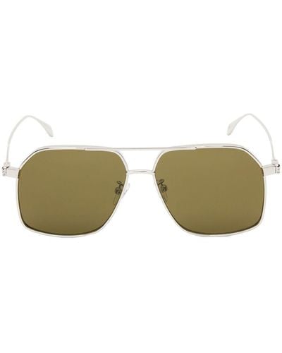 Alexander McQueen Hexagonal-frame Sunglasses - Metallic