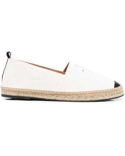 Philipp Plein Logo-print Leather-trim Espadrilles - White