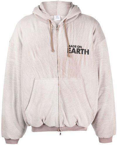 Vetements Chaqueta bomber Made On Earth con capucha - Rosa