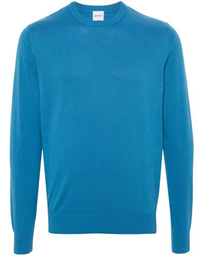Aspesi Fine-knit Cotton Jumper - Blue