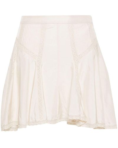 Isabel Marant White Zia Silk Mini Skirt - Women's - Silk - Natural