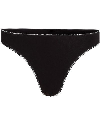 Karl Lagerfeld Logo-printed Brazilian Briefs - Black