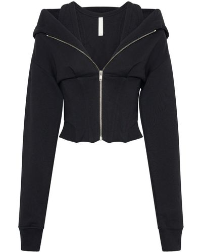 Dion Lee Layered Corset-style Hoodie - Black