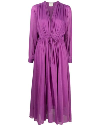 Forte Forte Robe mi-longue à taille élastiquée - Violet