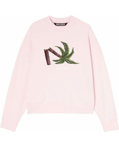 Palm Angels T-Shirt mit Broken Palm-Print - Pink