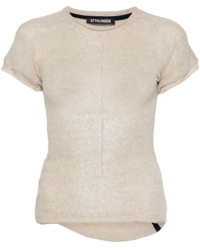 OTTOLINGER Raw-Cut Fine-Knit Top - Natural