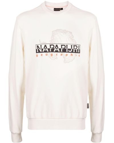 Napapijri Graphic-print cotton sweatshirt - Neutro